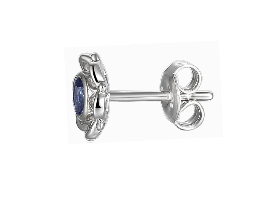 Amore Argento Silver 8mm Fancy Tanzanite Stud Earrings