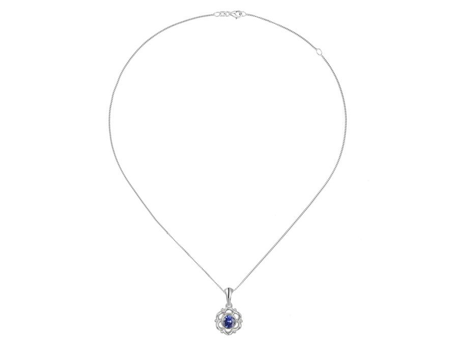 Amore Argento Sterling Silver Fancy Tanzanite Pendant & Chain