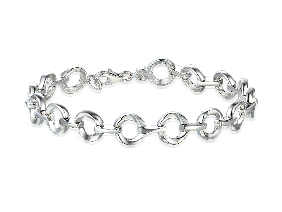 Amore Argento Silver Circle Link Bracelet