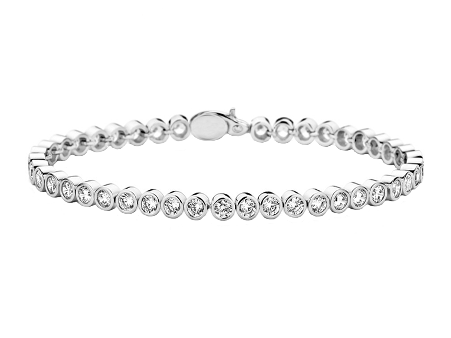 Amore Argento Silver CZ Link Bracelet