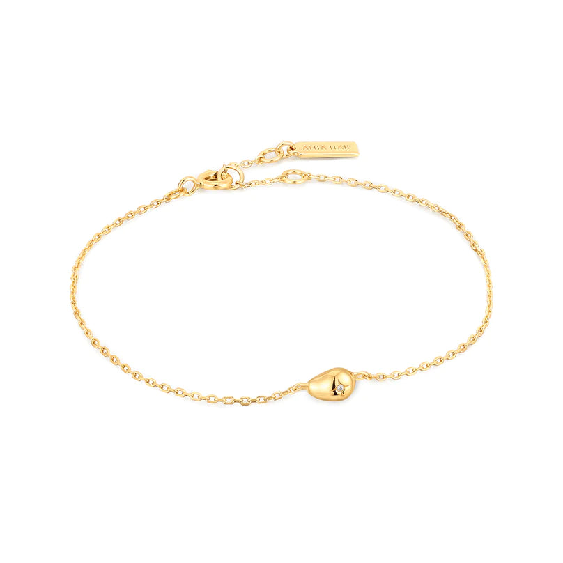 Ania Haie Gold Plated Chain & CZ Pebble Bracelet