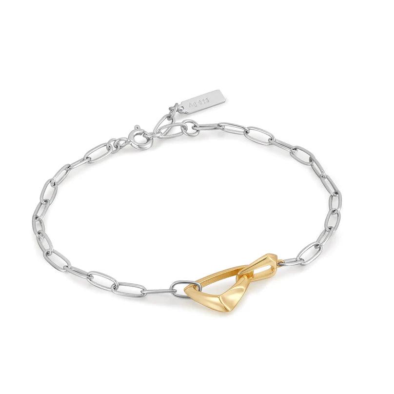 Ania Haie Sterling Silver Two-Tone Arrow Link Bracelet