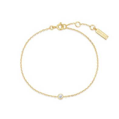 Ania Haie Gold Plated Single CZ Adjustable Bracelet