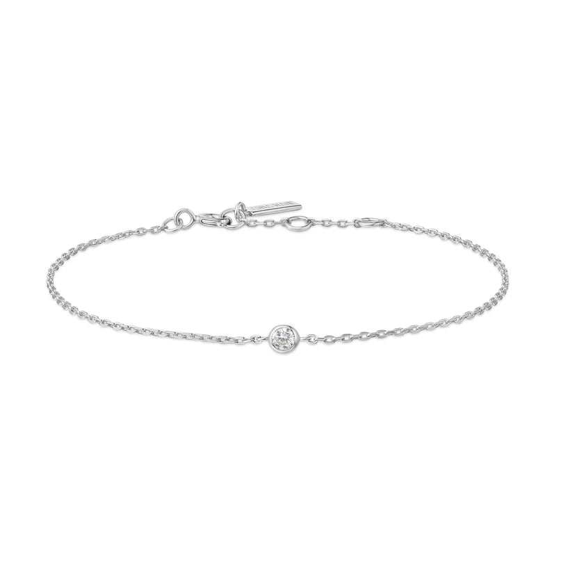 Ania Haie Sterling Silver Single CZ Adjustable Bracelet