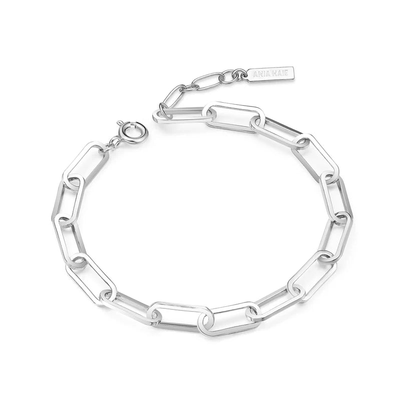 Ania Haie Sterling Silver Open Paper Link Chain Bracelet