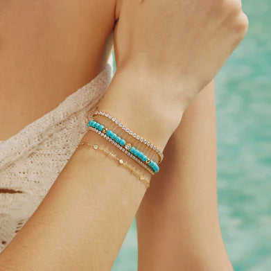 Ania Haie Gold Plated Synthetic Turquoise Beaded Bracelet