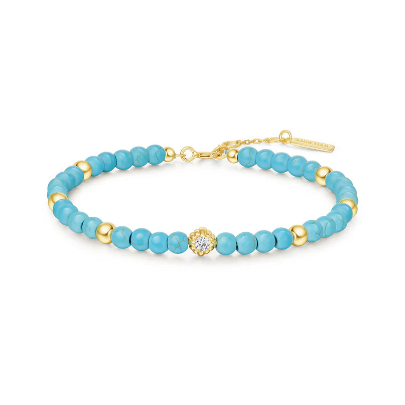 Ania Haie Gold Plated Synthetic Turquoise Beaded Bracelet
