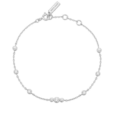 Ania Haie Sterling Silver CZ Chain Link Adjustable Bracelet
