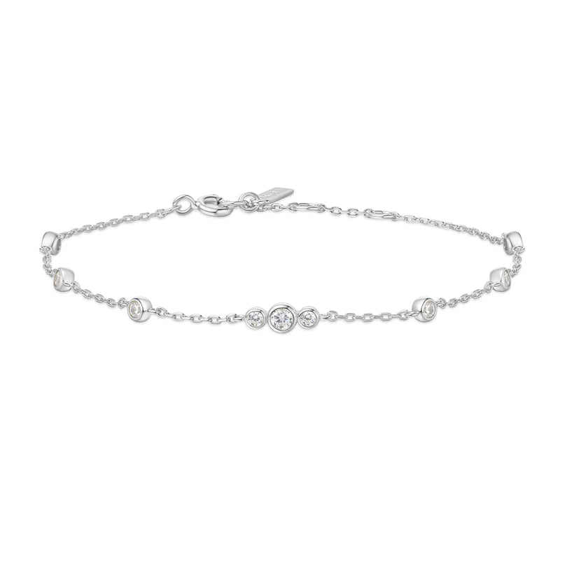 Ania Haie Sterling Silver CZ Chain Link Adjustable Bracelet