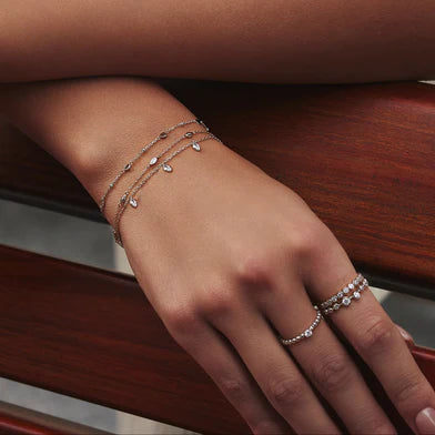 Ania Haie Sterling Silver Marquise CZ Triple Drop Bracelet