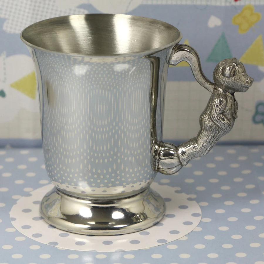 English Pewter Company Teddy Bear Handle Childs Cup