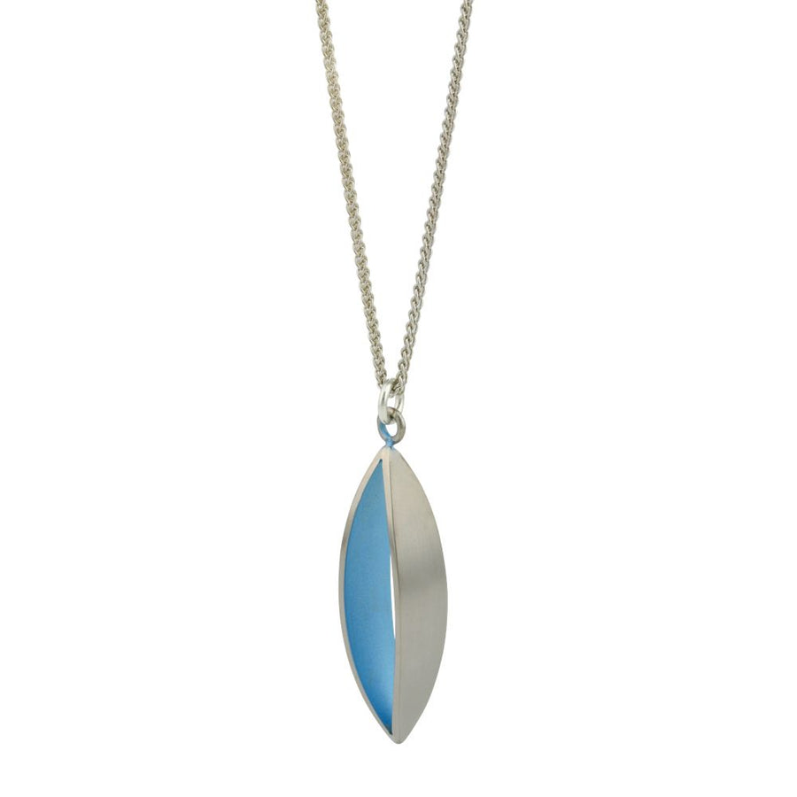 Ti2 Titanium Light Blue Centre Petal Pendant & Chain