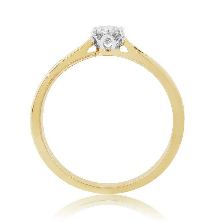 9ct Yellow Gold 0.25ct Diamond Solitaire 6 Claw Engagement Ring