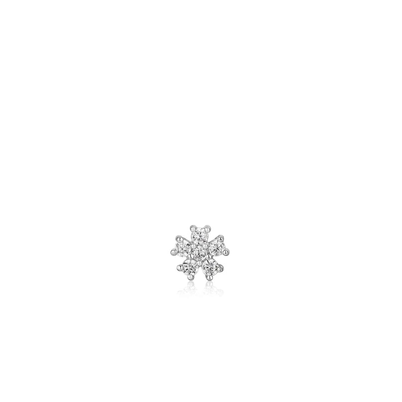 Ania Haie Sterling Silver CZ Flower Single Barbell Earring