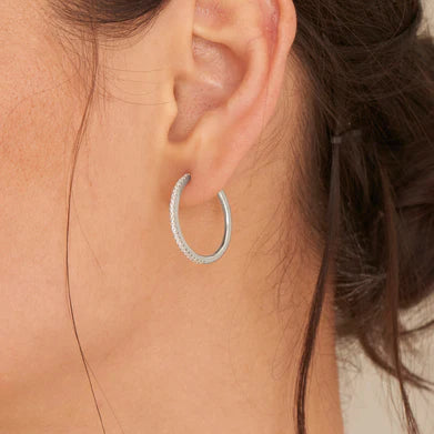 Ania Haie Sterling Silver CZ Glam Hoop Earrings
