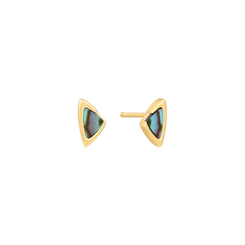 Ania Haie Gold Abalone Shell Arrow Stud Earrings