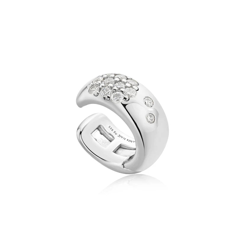 Ania Haie Sterling Silver Wide CZ Ear Cuff