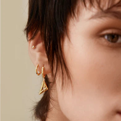 Ania Haie Gold Plated 5mm Round CZ Single Barbell Earrings