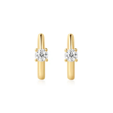Ania Haie Gold Plated CZ Set 6.5mm Huggie Hoop Earrings