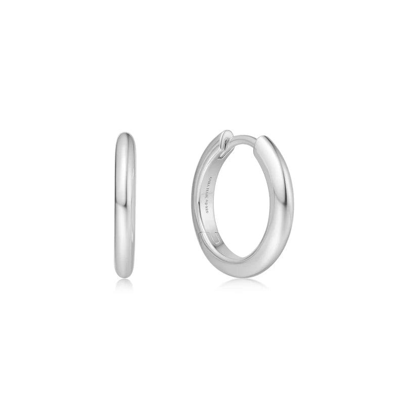 Ania Haie Sterling Silver 12mm Round Tube Hoop Earrings