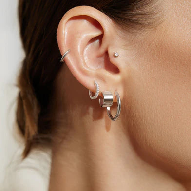 Ania Haie Sterling Silver 16mm Round Tube Hoop Earrings
