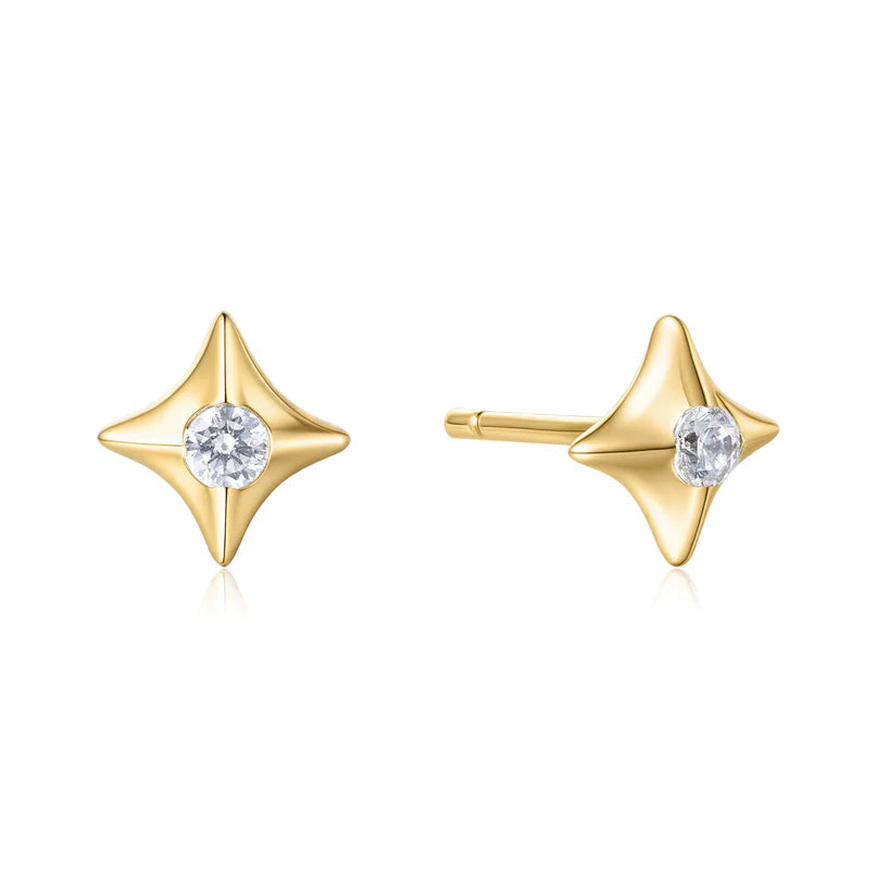 Ania Haie Gold Plated CZ Star Stud Earrings