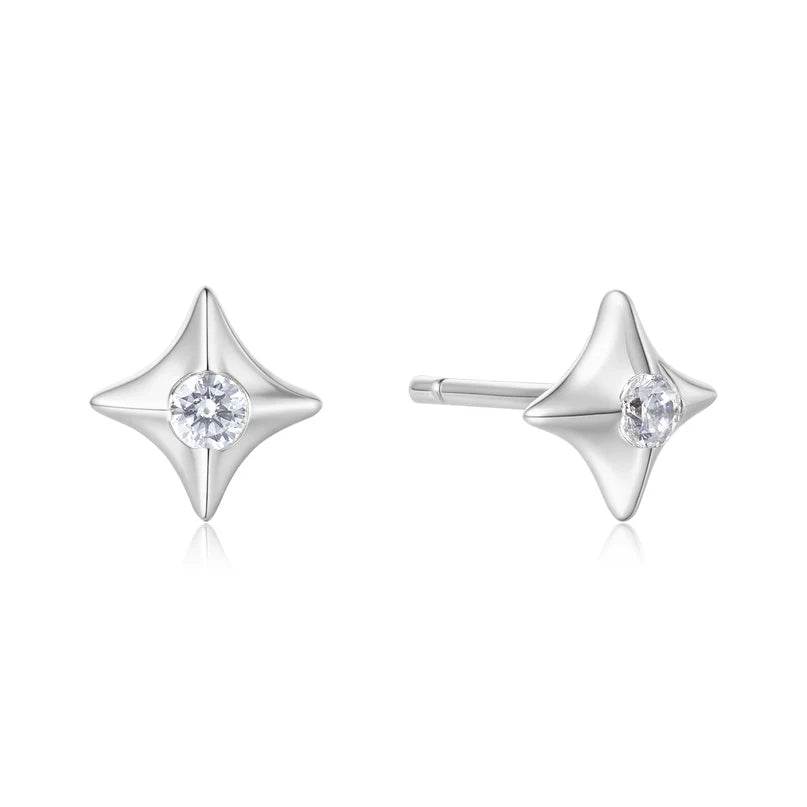 Ania Haie Sterling Silver CZ Star Stud Earrings