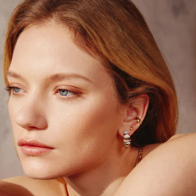 Ania Haie Gold Plated Small Pyramid Stud Earrings