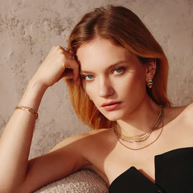 Ania Haie Gold Plated Small Pyramid Stud Earrings