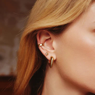 Ania Haie Gold Plated Small CZ Shield Stud Earrings