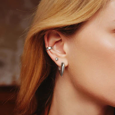 Ania Haie Sterling Silver Small CZ Shield Stud Earrings