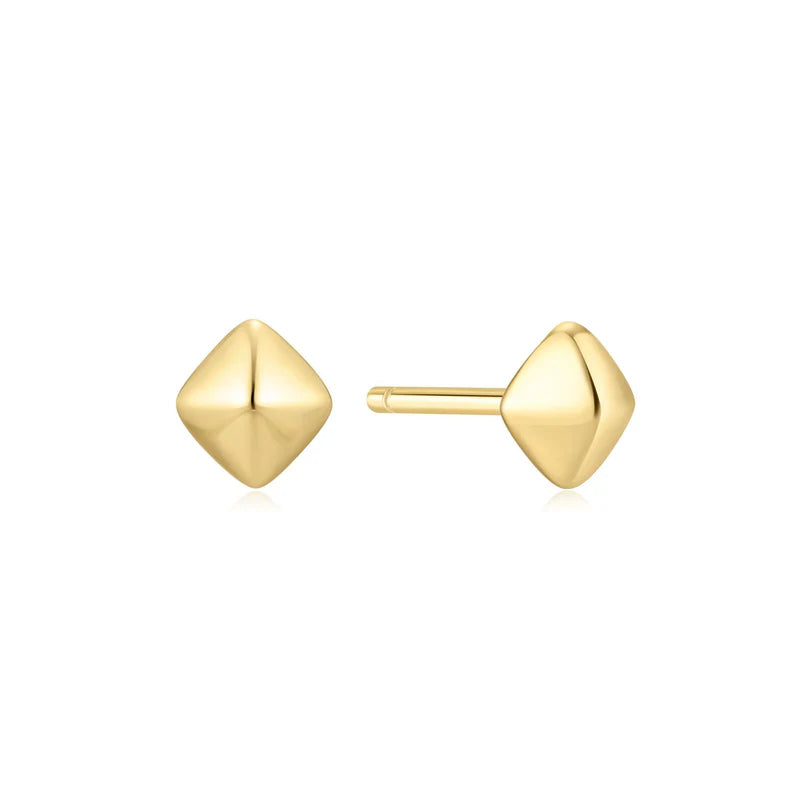 Ania Haie Gold Plated Small Pyramid Stud Earrings