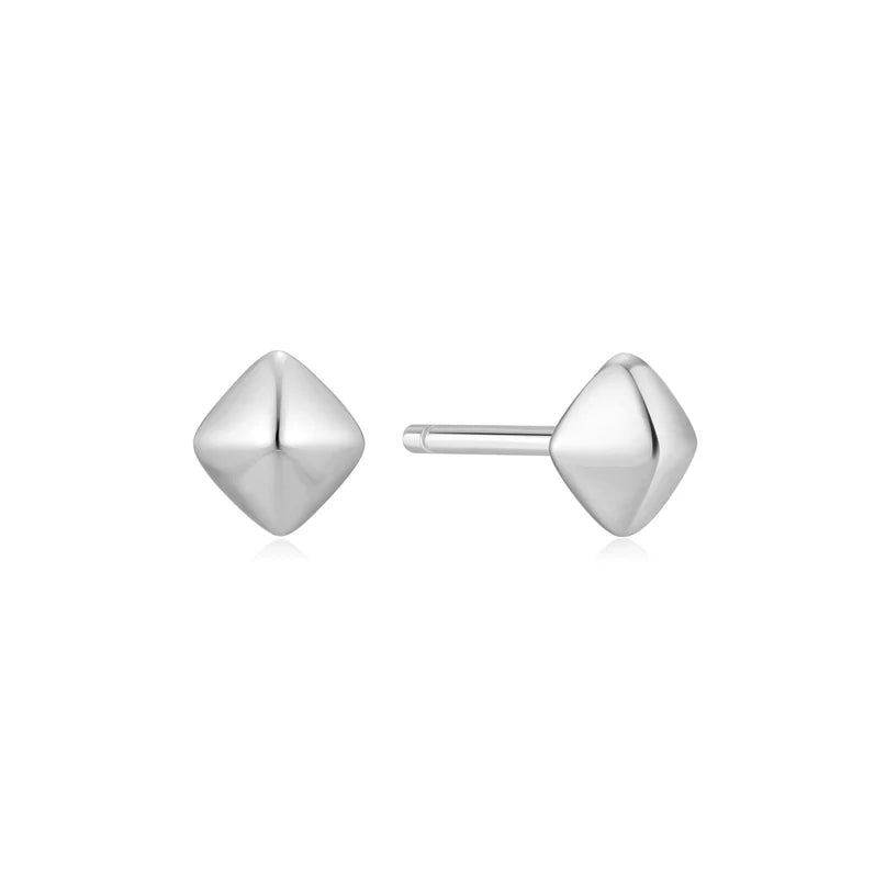 Ania Haie Sterling Silver Small Pyramid Stud Earrings