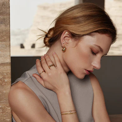 Ania Haie Gold Plated Small CZ Shield & Trace Chain Bracelet