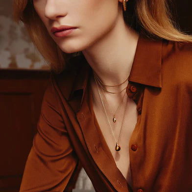 Ania Haie Gold Plated Tigers Eye Droplet Necklace