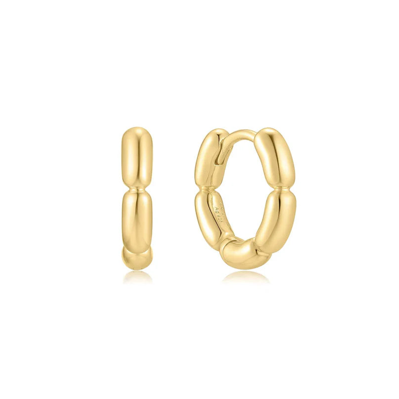 Ania Haie Gold Plated Round Segmented Hoop Earrings