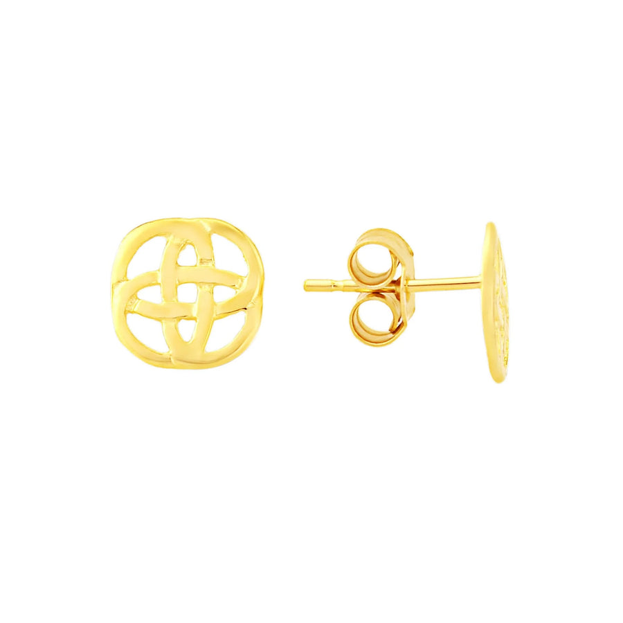 9ct Yellow Gold Celtic Circle Stud Earrings