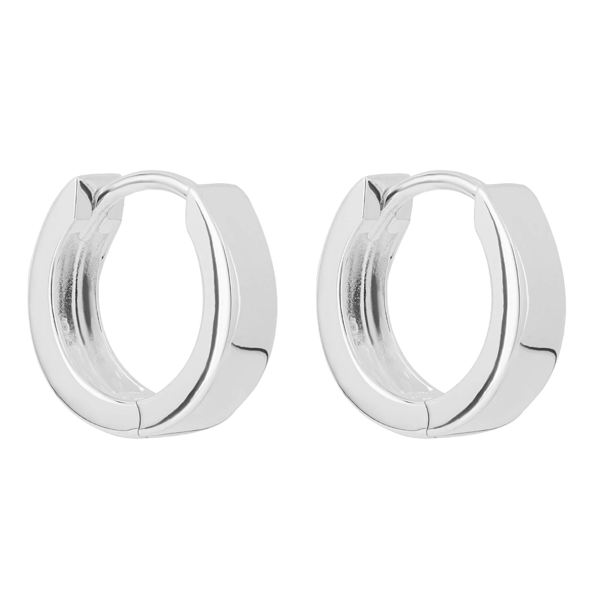 Sterling Silver Flat Huggie Hoops – Bensons of Ludlow