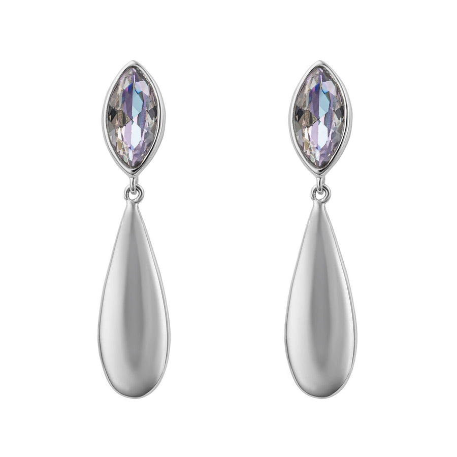 Fiorelli Sterling Silver Marquise Crystal Organic Pebble Drop Earrings