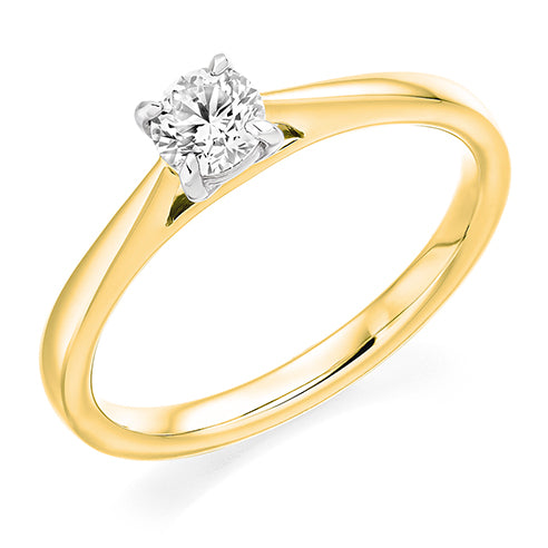 18ct Yellow Gold 0.30ct F SI1 Diamond Solitaire Engagement Ring