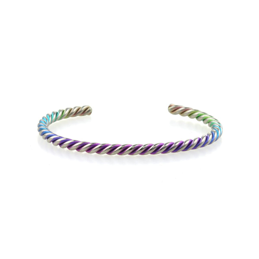 Titanium Rainbow Twisted Cuff Bangle