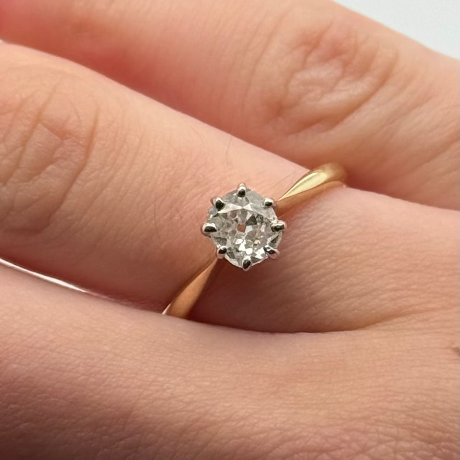 Previously Owned 18ct Old Cut 0.51ct G/H I1 Diamond Solitaire Ring