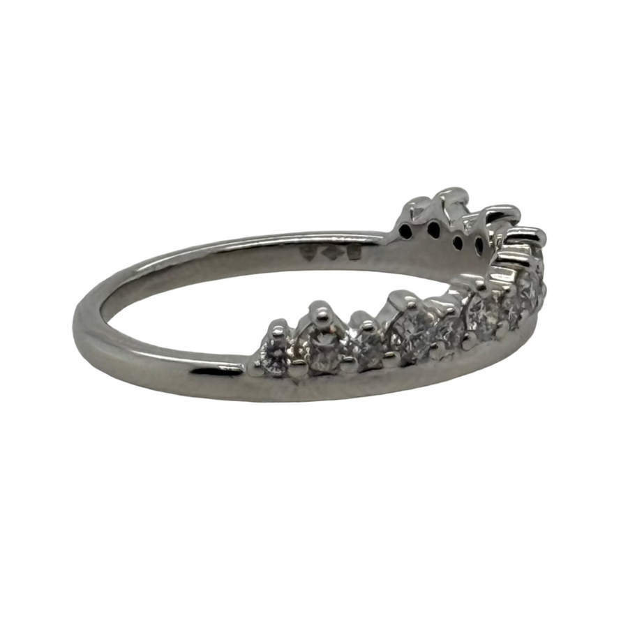 Previously Owned Platinum 0.25ct Diamond Half Eternity Edge Ring