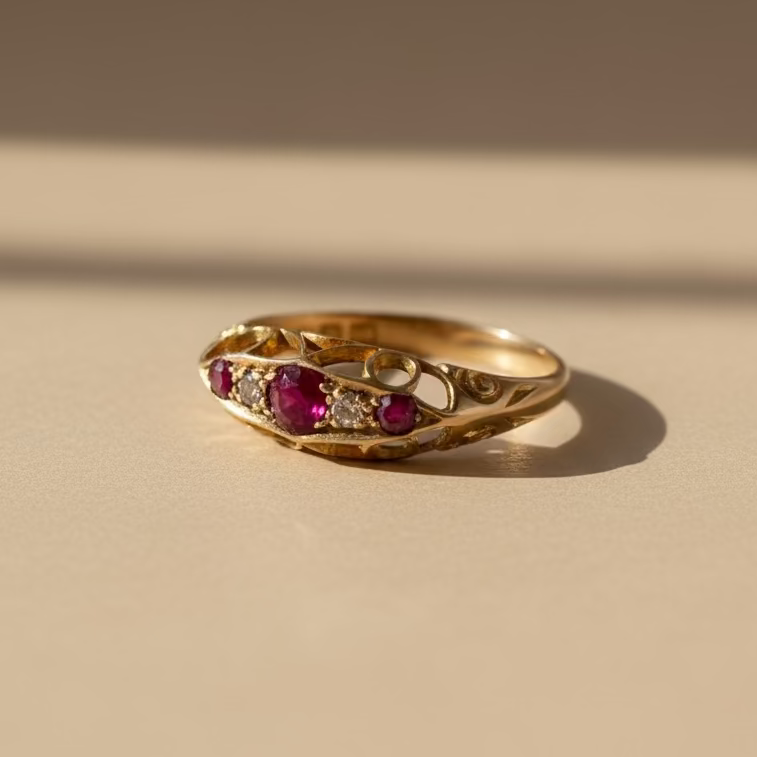 Previously Owned 18ct Yellow Gold Ruby & Diamond Ring