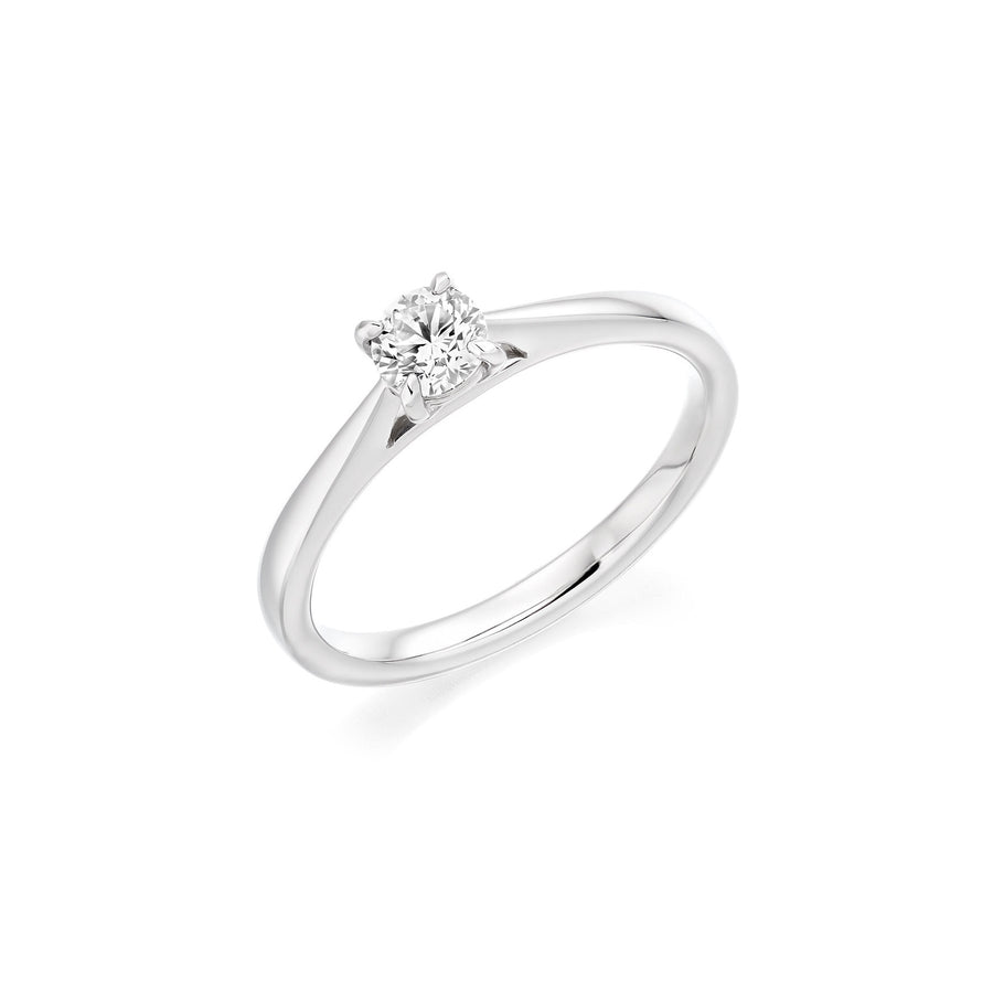 Platinum 0.30ct F SI1 Round Brilliant Diamond Solitaire Engagement Ring
