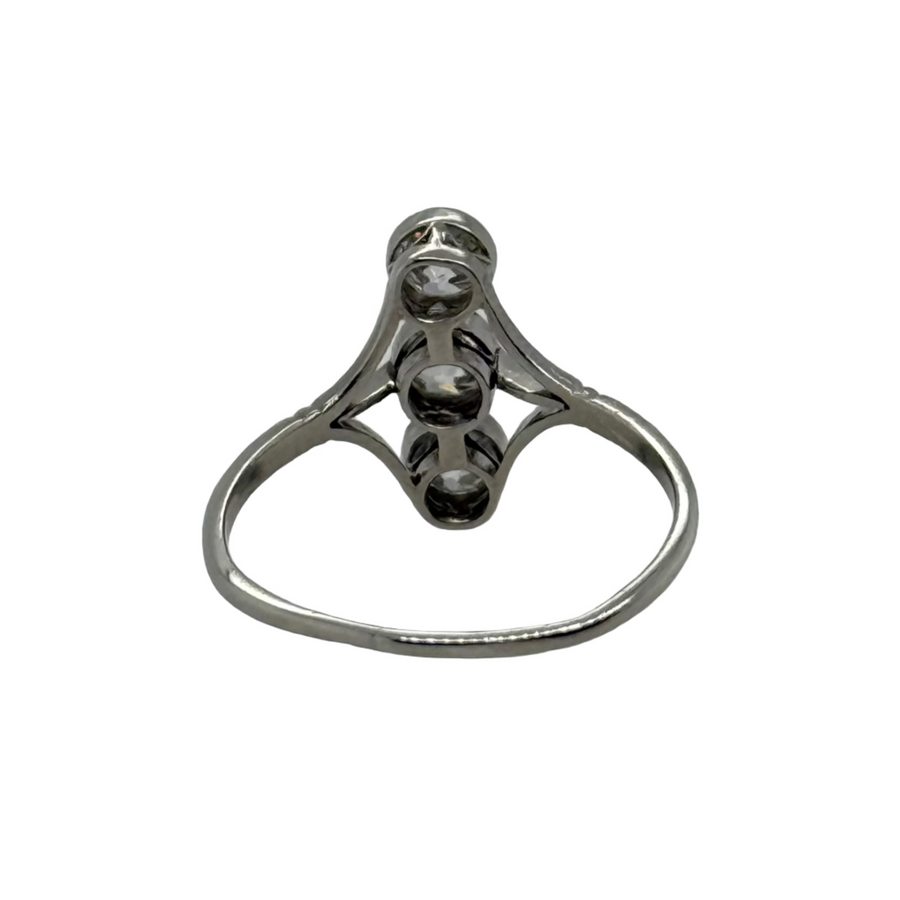 Previously Owned Platinum 3x0.20ct Old Cut Diamond Split Ring
