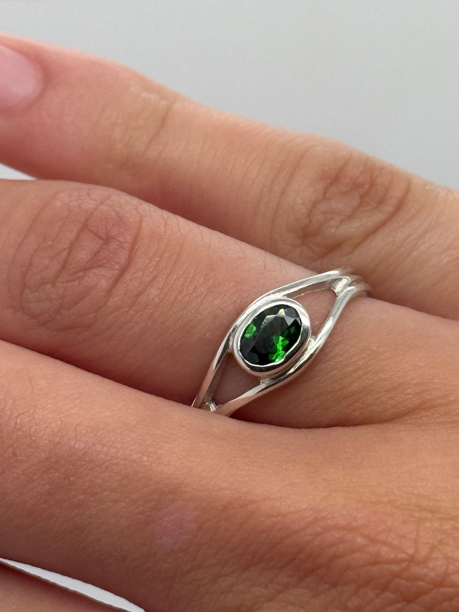 Bensons Originals Sterling Silver Green CZ Ring