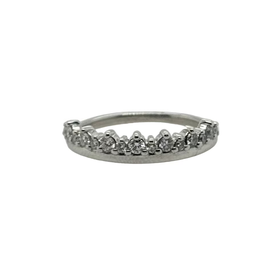 Previously Owned Platinum 0.25ct Diamond Half Eternity Edge Ring