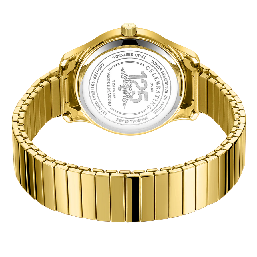 Rotary Gold Plated Gents Day/Date Expanding Bracelet Watch