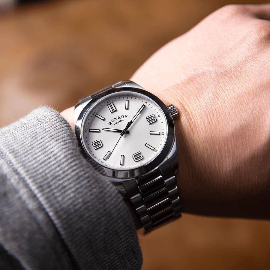 Rotary Gents Steel Heritage Sport Watch
